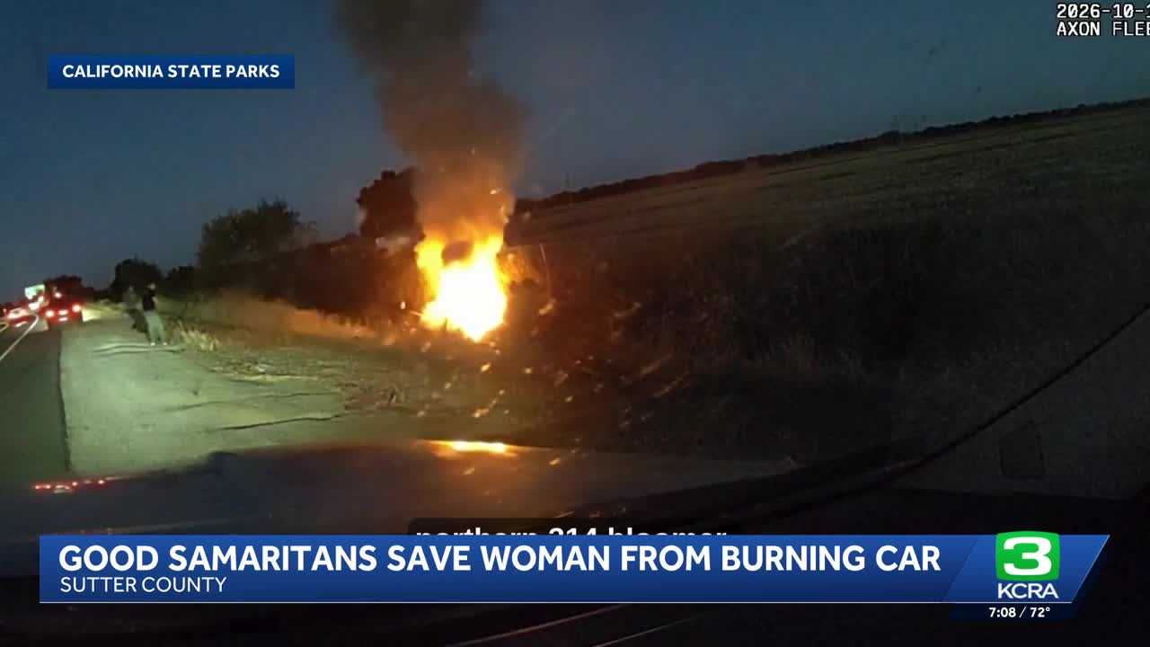 Officers rescue woman from burning car — WESH 2 Orlando, Cupertino Community news